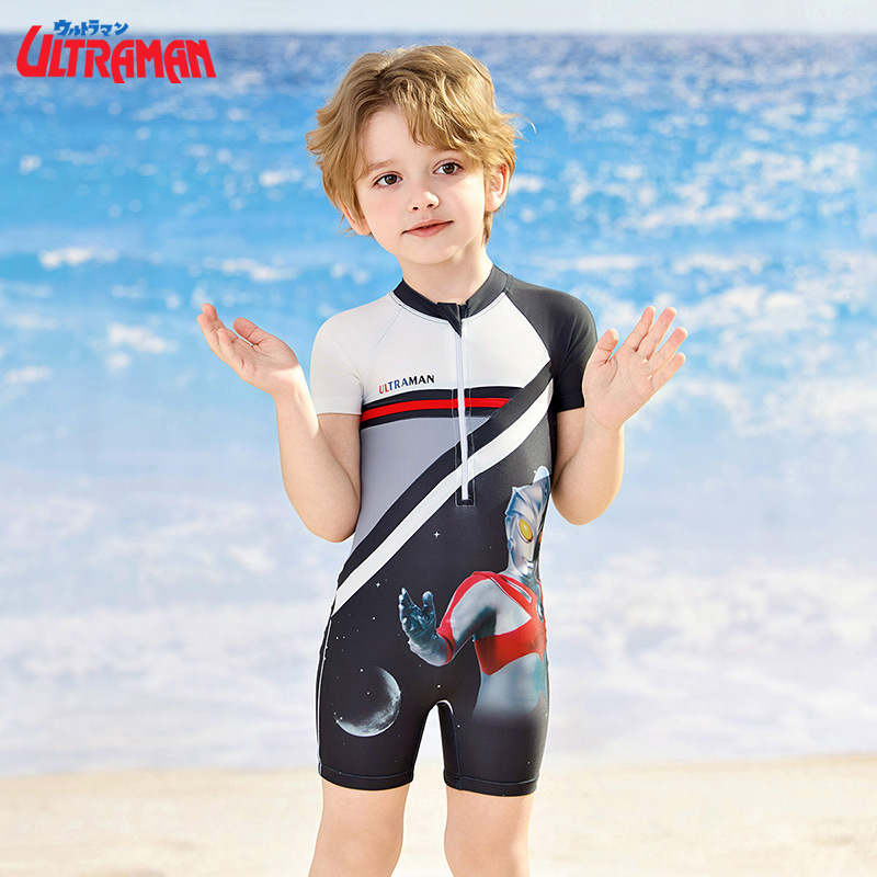 经典奥特曼儿童泳衣男童2025新款连体泳衣中大童防晒速干训练