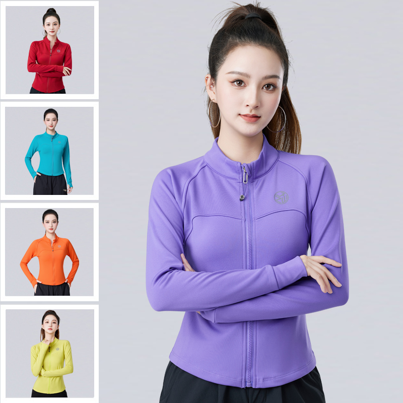 广场舞跳操长袖上衣 速干加绒开衫运动跑步健身操 表演出跳舞服女