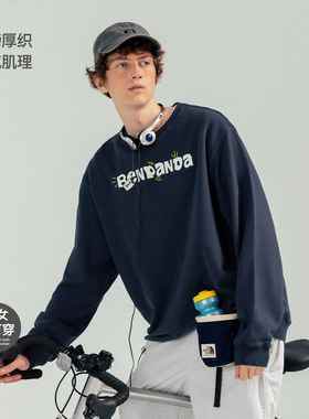 【清仓】BENPANDA 卫衣加绒男女潮宽松印花日系情侣圆领套头上衣