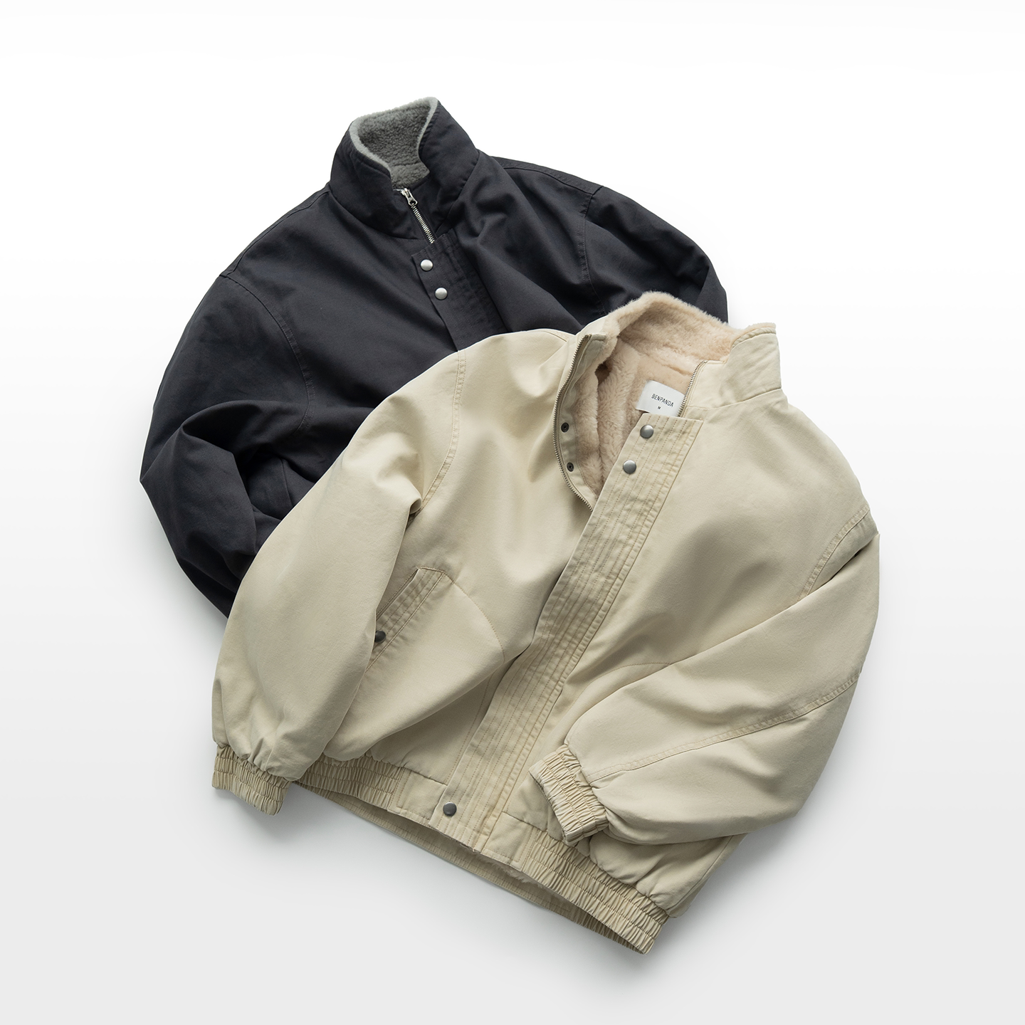 PRIMARA 做旧水洗珠帆布夹克棉服立领棉服座山雕外套男2026年秋冬