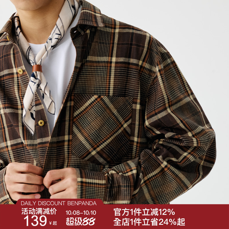 BEN.PANDA格纹长袖衬衫