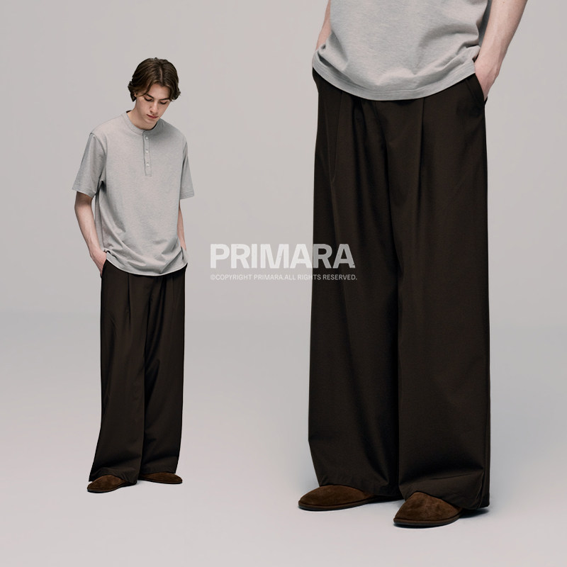 PRIMARA 【凉感长裤】锦氨宽松轻薄透气直筒休闲裤男2026夏季新款