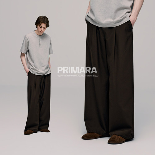 PRIMARA 【凉感长裤】锦氨宽松轻薄透气直筒休闲裤男2026夏季新款
