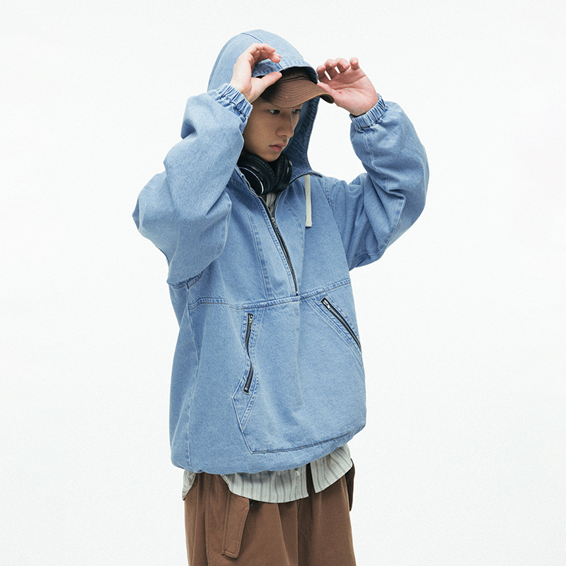 benpanda半开领休闲水洗夹克