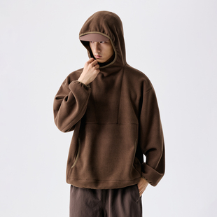 BENPANDA 秋冬连帽双面摇粒绒外套男款休闲大口袋套头衫上衣