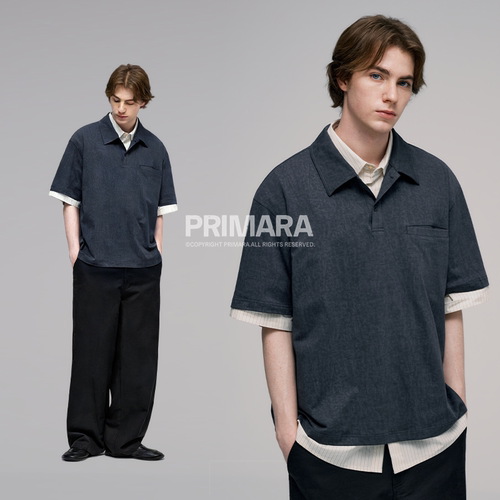 PRIMARA老钱风纯棉短袖Polo衫