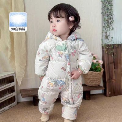 婴幼儿羽绒连体衣加厚冬装外出服