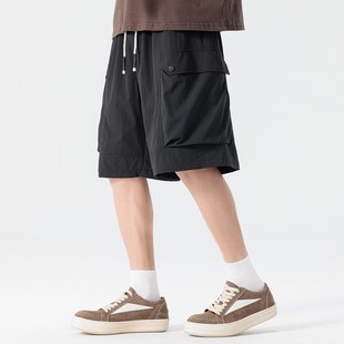 美式 男宽松夏季 复古宽松休闲五分裤 加肥加大胖子男装 子 工装 裤 短裤