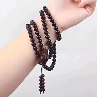 小叶紫檀手串佛珠男女108颗木珠手链檀木珠子木头木质檀香木串珠