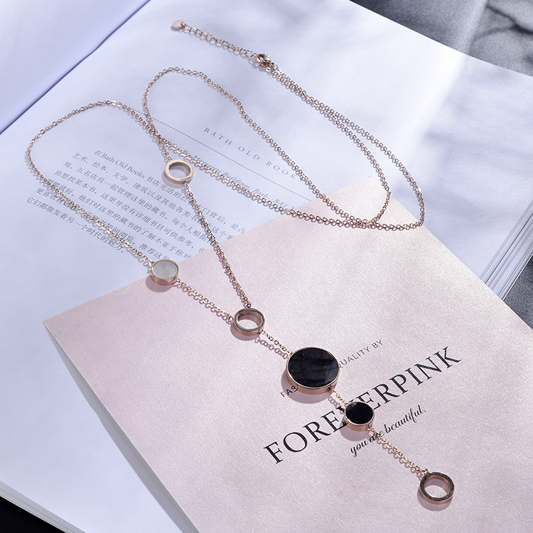 毛衣链子钛钢项链配饰女士长款百搭简约大气2025时尚新款衣服挂饰