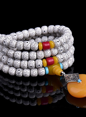 正月菩提108颗仿星月菩佛珠手串手链蜜蜡款吊坠 厂家直销一件