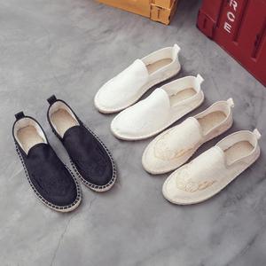 麻底刺绣男士麻料绣花布鞋   A415  M11 P50图片