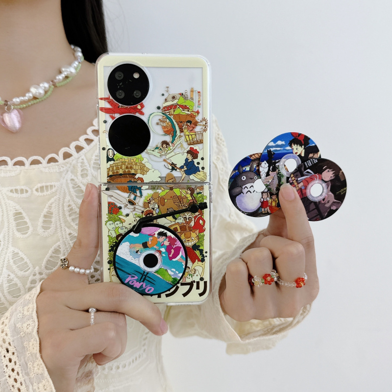 ins日系卡通宫崎骏千与千寻适用于华为pocket S手机壳创意新款P50pocket折叠屏P50宝盒手链pocket2保护套女款