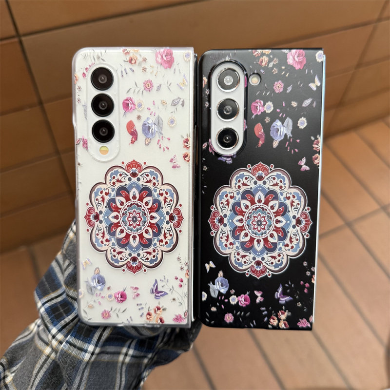 ins民族风花藤蝴蝶适用三星galaxyZFOLD7手机壳ZFold6创意fold4女款zfold5折叠屏W23/W24手绳w22保护套FOLD2