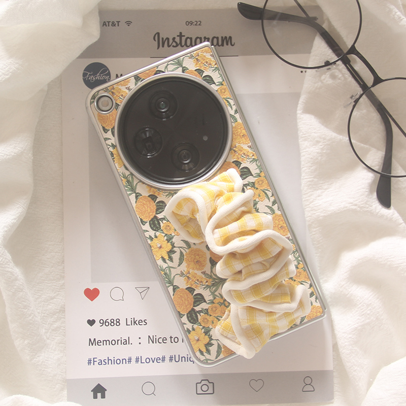 ins韩风小碎花适用华为MATEX6手机壳创意手腕带matex5/x3典藏版折叠屏OPPOFindN2小羊皮OPPO find n5保护套女