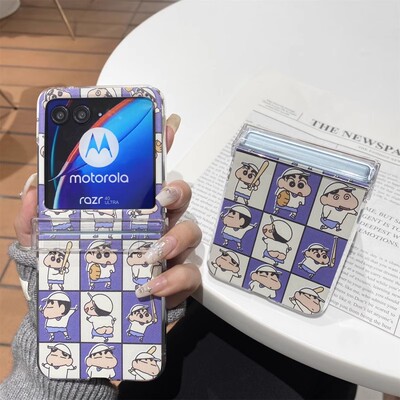 适用摩托罗拉motorazr60ulta手机壳日韩卡通可爱棒球蜡笔小新Razr50防摔Razr6pro全包razr40ulta保护套