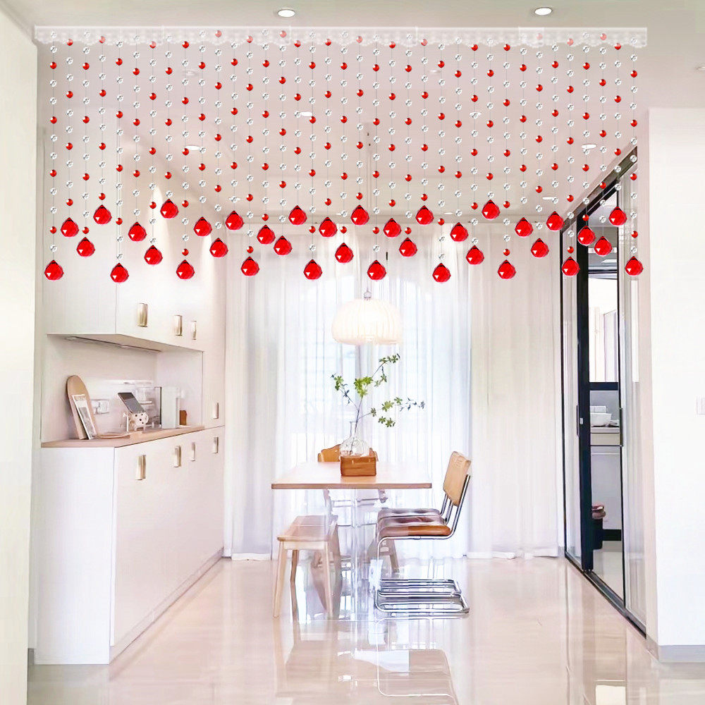 爱妃水晶珠帘风水隔断帘子免打孔