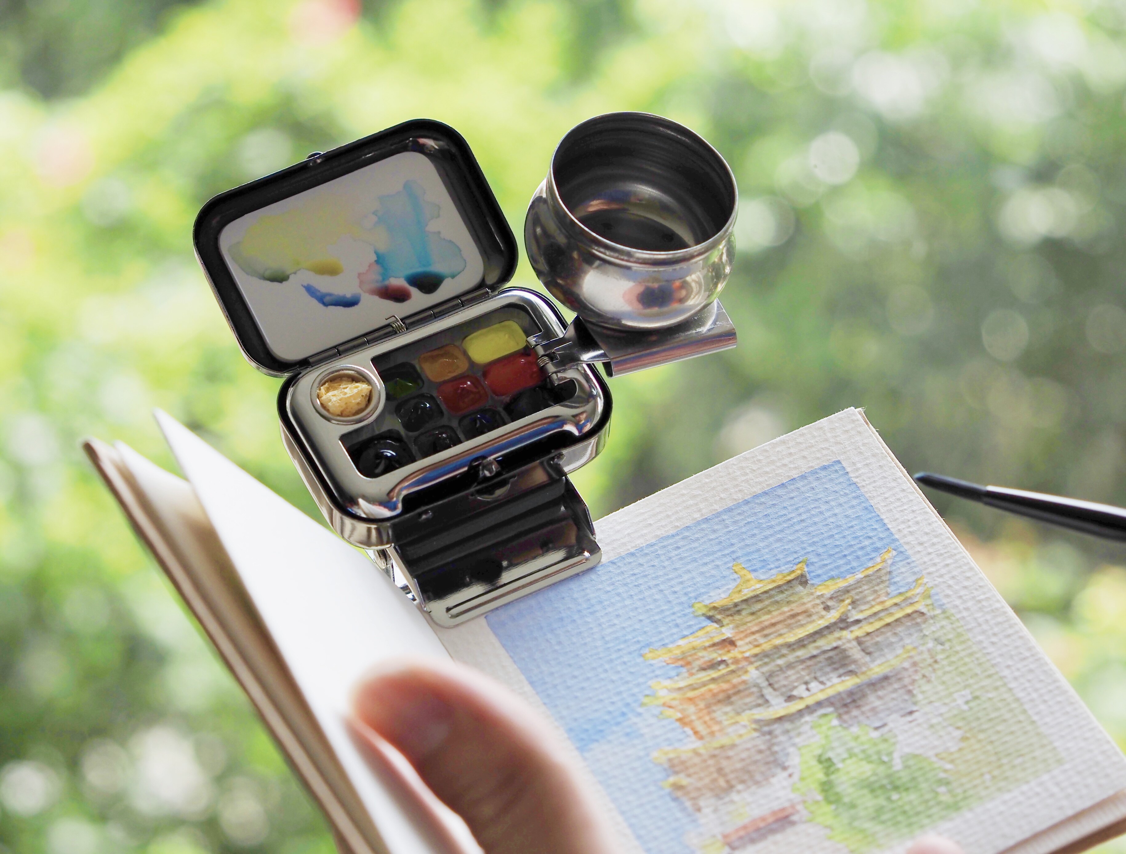 胖墩墩掌心水彩盒小巧便携分装HB小史温莎旅行写生自用礼物套装图片