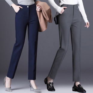 女裤 大码 弹力200胖妹妹职业OL西装 宽松春夏薄款 子显瘦240斤 直筒裤