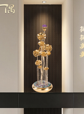 轻奢新中式荷花玄关摆件乔迁礼物