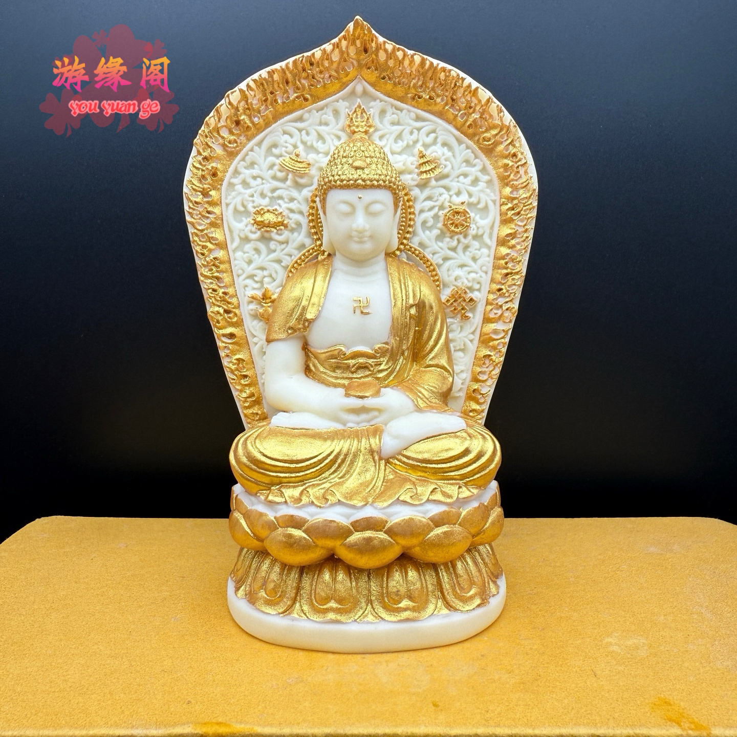 象牙果释迦摩尼佛摆件阿弥陀佛三宝佛药师佛居家装饰大如来工艺品