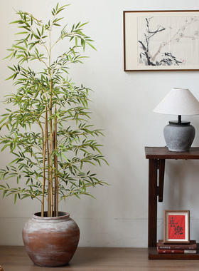 仿真绿植竹子竹盆植物造景禅意