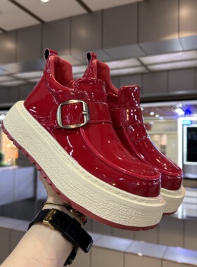 帅气炸街网红男鞋丑萌大头切尔西短靴青年理发师亮面老爹鞋二棉鞋