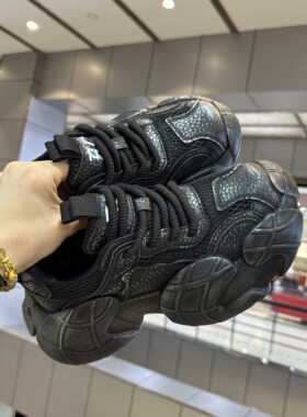网红超火炸街黑武士厚底老爹鞋男2026网面透气防滑增高运动休闲鞋