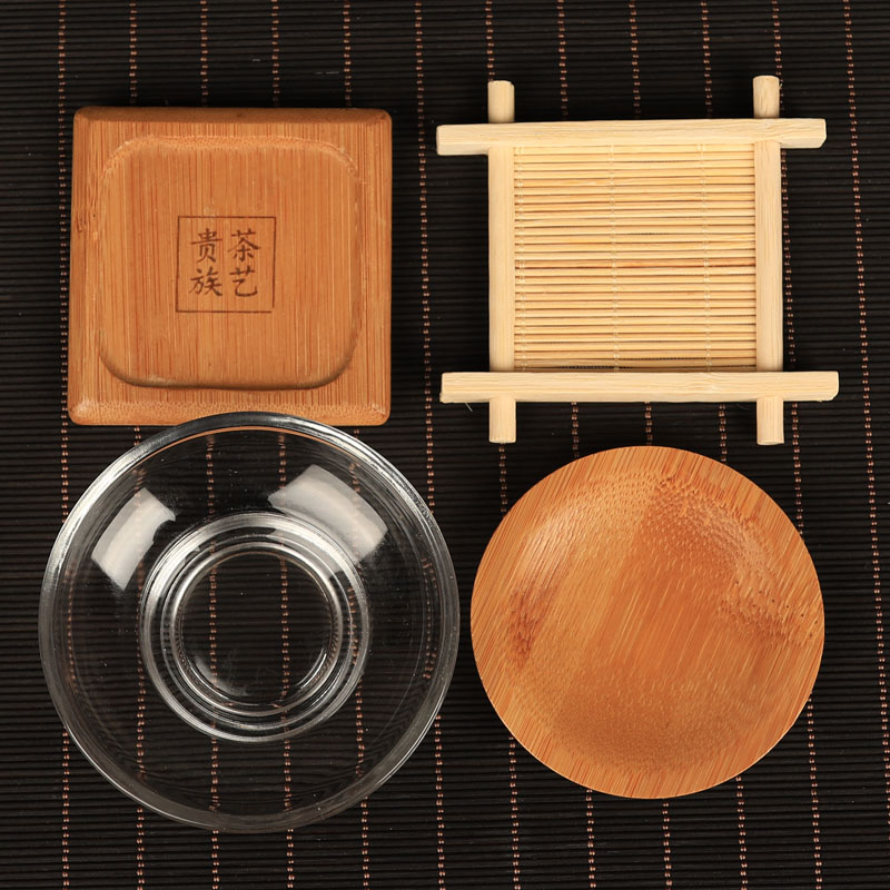 玻璃竹制茶具茶垫茶杯托茶托杯托防烫隔热垫茶具茶道配件茶道日式,餐饮具,茶托,淘宝优惠券,粉丝福利购,淘宝优惠卷