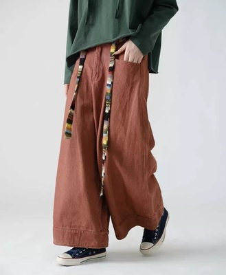 讠木2025秋款新品牛仔休闲裤35313 文艺日系宽松直筒阔腿裤棉长裤