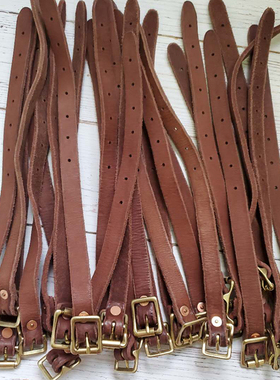 胡椒盐M39军包捆扎带植鞣牛皮皮带复古摩托车边包固定皮带 捆扎绳