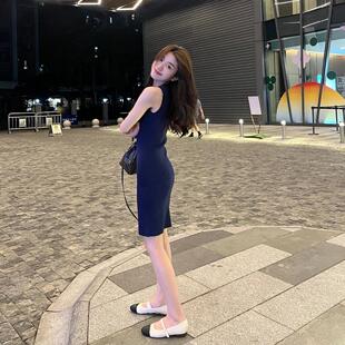 奶甜包裙子小个子辣妹背心感女针织初恋高级性感连衣裙清纯夏季臀