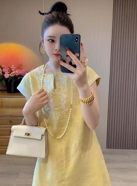 气质高级女神旗袍裙感国风范夏季中式复古新21266连衣裙现货改良