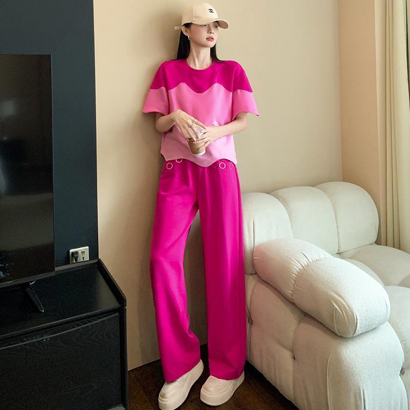 两件套欧货休闲感撞色运动