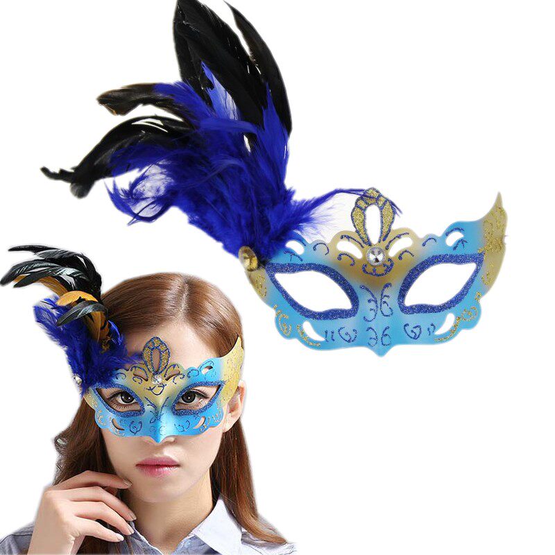 意大利威尼斯面具手工彩绘羽毛面具公主假面化妆舞会面具半脸眼罩