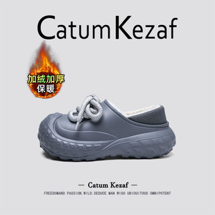 外穿厚底加绒防水防滑保暖棉鞋 美国CatumKezaf大头棉拖鞋 男女冬季