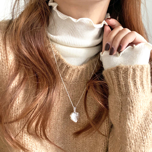 长袖 捡漏特价 女薄款 半高领打底衫 T恤木耳边上衣 剪镖外贸折扣女装