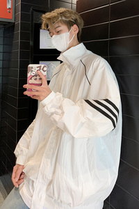 夏季薄款运动休闲三条杠男女防晒衣立领夹克外套B289-FSY66-P75图片