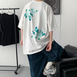 夏季个性玫瑰花印花潮牌短袖T恤B289-2028-P28，男装T恤，电商B289