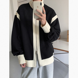 秋冬双拉链设计翻领宽松拼色宽松夹克男女外套B289-JK03-P105，男装夹克，电商B289