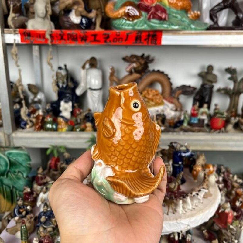 陶瓷鲤鱼金鱼流水喷水园林假山鱼缸盆景吐水龙头水池装饰摆件