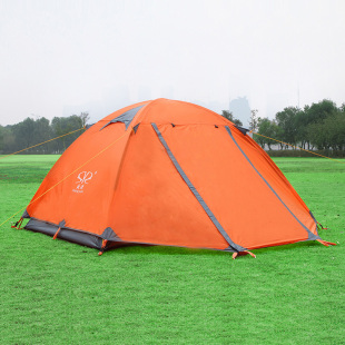 帐篷户外徒步露营防雨防风过夜1铝杆三季帐双层专业野营2雨天手搭