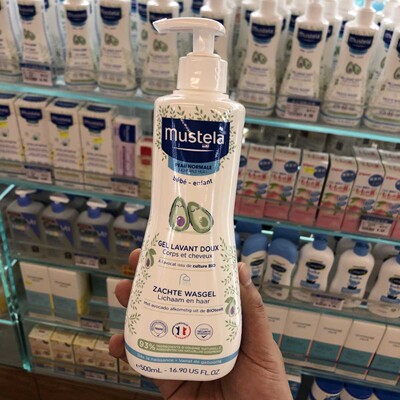 香港法国妙思乐Mustela婴幼儿洗发水沐浴露500鳄梨果精华温和洁净