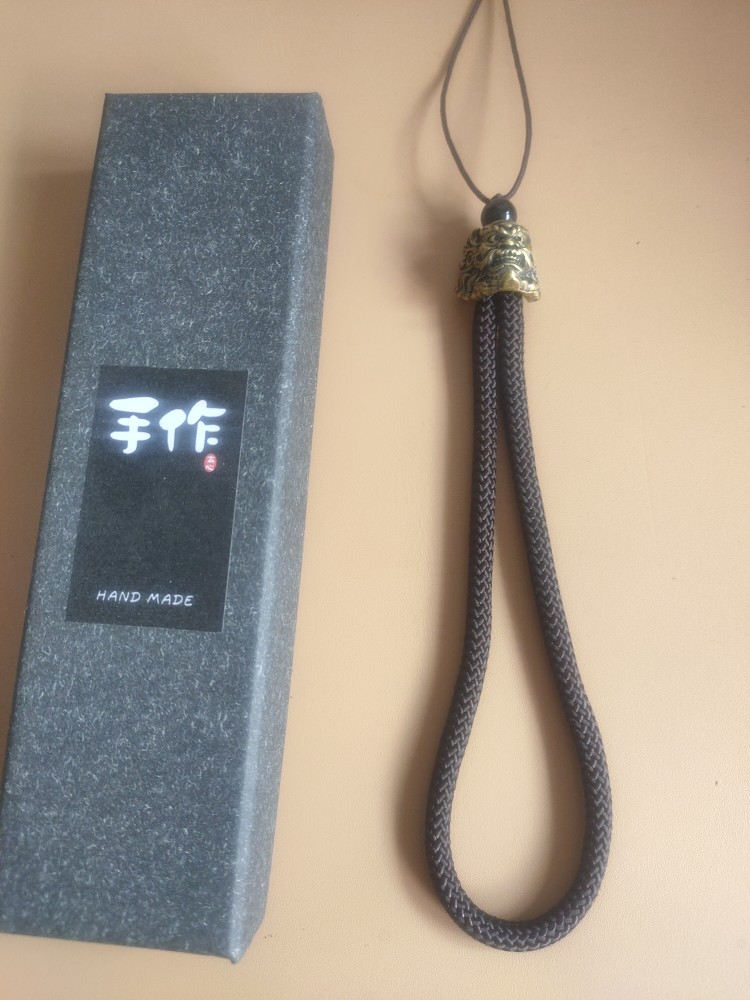 黄铜钟馗弹弓失手绳挂绳文玩挂绳 手工制作