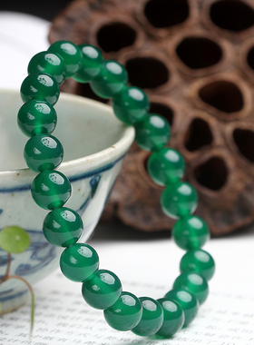 晶韵玛瑙男女单圈玉石情侣手串