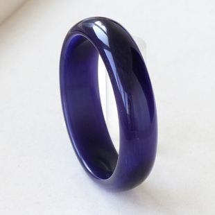 饰品藏紫蓝色猫眼石手镯 水晶手镯 效应光亮面清新夏季 配玉镯子