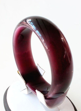 成熟风紫红色光亮大宽加厚手镯