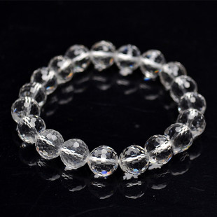 白水晶手链128切面东海水晶 刻面天然透明白色水晶男女手链手串饰