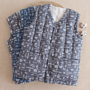 冬季男士纯棉花手工加厚保暖马甲居家内外穿爸爸装坎肩棉背心中年