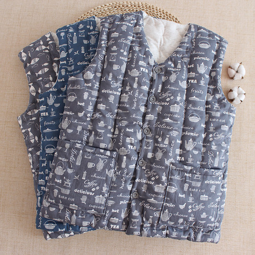 男士手工纯棉花加厚保暖坎肩背心